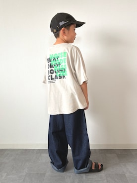 「devirock（デビロック）のアイテム（トップス）」を使った、mitsu_taiさん（キッズ・122cm）の夏コーディネート