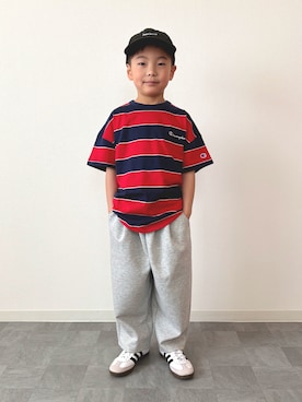 「Champion（チャンピオン）のアイテム（トップス）」を使った、mitsu_taiさん（キッズ・120cm）の春コーディネート