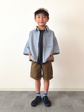 「p.premier（ピードットプルミエ）のアイテム」を使った、mitsu_taiさん（キッズ・122cm）の夏コーディネート