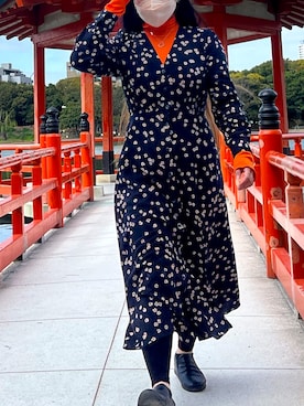 「アイテム（ワンピース）」を使った、RINさん（レディース・151cm）の春コーディネート