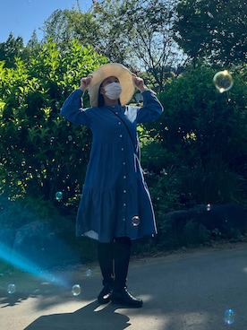 「アイテム（ワンピース）」を使った、RINさん（レディース・151cm）の夏コーディネート