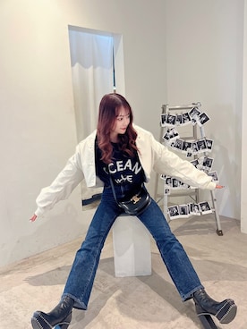 「SLY（スライ）のアイテム（ブルゾン）」を使った、ayaさん（レディース・160cm）の冬コーディネート