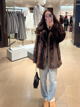「EMODA（エモダ）のアイテム（その他アウター）」を使った、ayaさん（レディース・160cm）の冬コーディネート