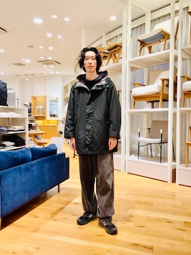 「Barbour（バブアー）の『別注』Barbour×DOORS　HOODED COAT（その他アウター）」を使った、Naokiさん（メンズ・187cm）の秋コーディネート