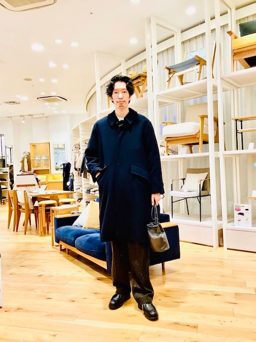 FORK&SPOON　バルカラーミドルコート　ショート　ステンカラー　ネイビー FORK&SPOON（フォークアンドスプーン）の「FORK&SPOON バル