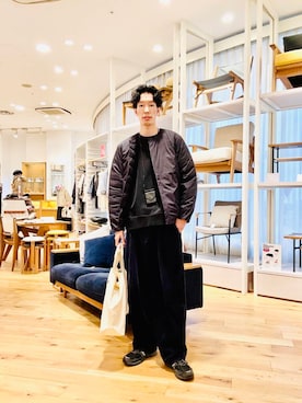 「アイテム（ダウンジャケット/コート）」を使った、Naokiさん（メンズ・187cm）の冬コーディネート