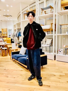 「アイテム（カバーオール）」を使った、Naokiさん（メンズ・187cm）の冬コーディネート