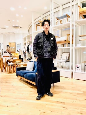 「アイテム（ダウンジャケット/コート）」を使った、Naokiさん（メンズ・187cm）の冬コーディネート