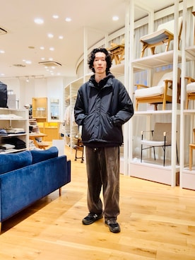 「アイテム（モッズコート）」を使った、Naokiさん（メンズ・187cm）の秋コーディネート