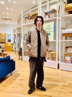 「アイテム（ダウンジャケット/コート）」を使った、Naokiさん（メンズ・187cm）の秋コーディネート