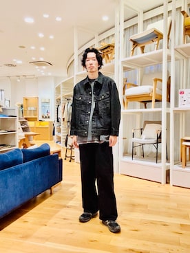 「アイテム（デニムジャケット）」を使った、Naokiさん（メンズ・187cm）の夏コーディネート