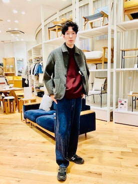 「アイテム（カバーオール）」を使った、Naokiさん（メンズ・187cm）の冬コーディネート