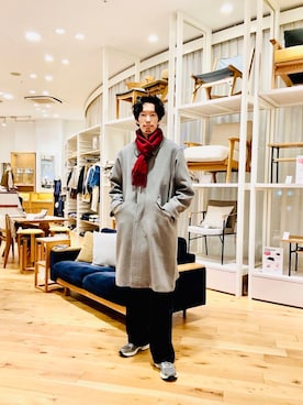 「アイテム（マフラー）」を使った、Naokiさん（メンズ・187cm）の秋コーディネート