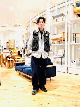 「アイテム（テーラードジャケット）」を使った、Naokiさん（メンズ・187cm）の冬コーディネート