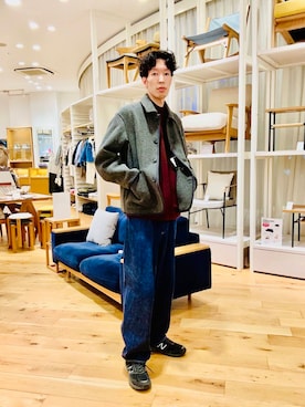 「アイテム（カバーオール）」を使った、Naokiさん（メンズ・187cm）の冬コーディネート