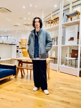 「アイテム（ブルゾン）」を使った、Naokiさん（メンズ・187cm）の冬コーディネート