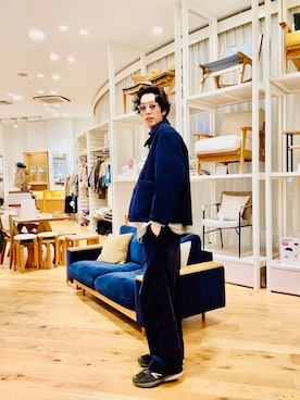 「アイテム（メガネ）」を使った、Naokiさん（メンズ・187cm）の冬コーディネート