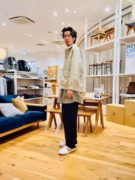 「Snow Peak（スノーピーク）のアイテム」を使った、Naokiさん（メンズ・187cm）の春コーディネート