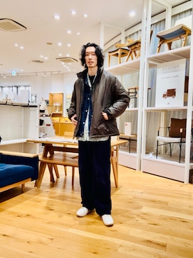 「アイテム（ブルゾン）」を使った、Naokiさん（メンズ・187cm）の冬コーディネート