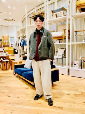 「アイテム（カバーオール）」を使った、Naokiさん（メンズ・187cm）の冬コーディネート