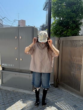 「WHITELAND（ホワイトランド）のアイテム（トップス）」を使った、白石 凜さん（レディース・164cm）の夏コーディネート