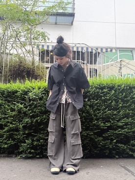 「WHITELAND（ホワイトランド）のアイテム（トップス）」を使った、白石 凜さん（レディース・164cm）の夏コーディネート