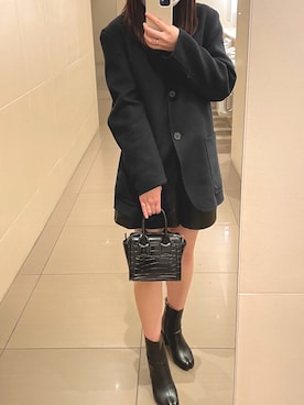 「ユニクロU」｜「アイテム（ブーツ）」を使った、noaさん（レディース・154cm）の秋コーディネート