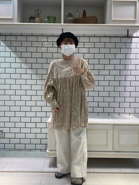 「チュニック」｜「アイテム（スリッポン）」を使った、chihakoさん（レディース・155cm）の秋コーディネート