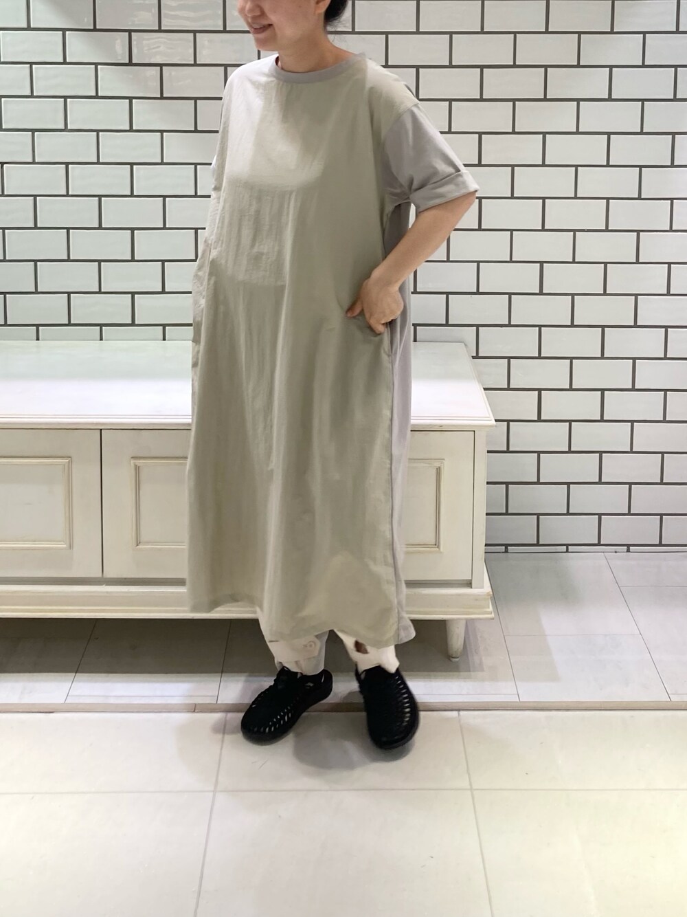 ピュアルセシン　裾アジャストベイカーパンツ　フリーサイズ　オフホワイト PUAL CE CIN（ピュアルセシン）の「裾アジャストベイカーパンツ