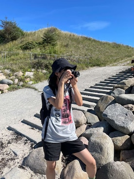 「CIAOPANIC（チャオパニック）のアイテム（帽子）」を使った、りんりんさん（レディース・162cm）の冬コーディネート