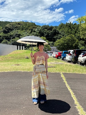 「アイテム（ワンピース/ドレス、イエロー系）」を使った、りんりんさん（レディース・162cm）の夏コーディネート