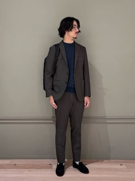 「アイテム（ビジネスバッグ）」を使った、miyaokaさん（メンズ・182cm）の秋コーディネート