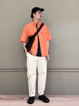「green label relaxing（グリーンレーベルリラクシング）のアイテム（帽子）」を使った、miyaokaさん（メンズ・182cm）の夏コーディネート