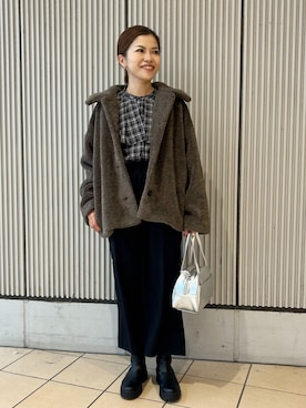 「FORK&SPOON（フォークアンドスプーン）のFORK&SPOON　ラナテックイージースカート（スカート）」を使った、jimaさん（レディース・163cm）の秋コーディネート