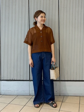 「Lee（リー）のアイテム（パンツ）」を使った、jimaさん（レディース・163cm）の夏コーディネート