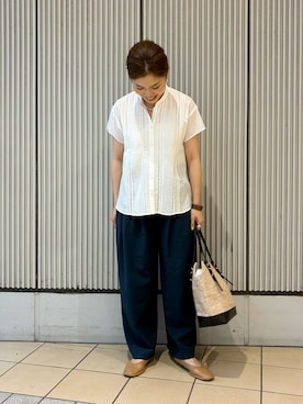 「RODE SKO（ロデスコ）のアイテム」を使った、jimaさん（レディース・163cm）の夏コーディネート