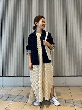 「アイテム（カバーオール）」を使った、jimaさん（レディース・163cm）の夏コーディネート