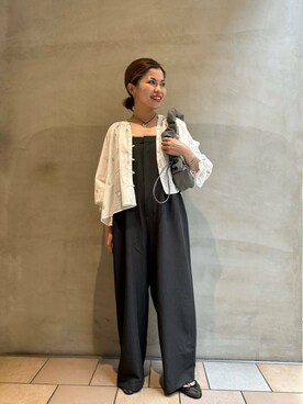 「URBAN RESEARCH DOORS（アーバンリサーチドアーズ）のラメ刺繍ブラウス（シャツ/ブラウス）」を使った、jimaさん（レディース・163cm）の夏コーディネート