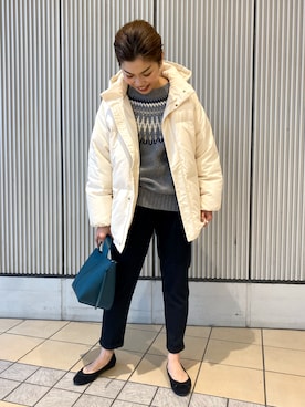 「RODE SKO」｜「アイテム（ダウンジャケット/コート）」を使った、jimaさん（レディース・163cm）の冬コーディネート