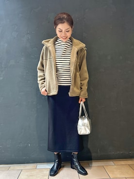 「アイテム（ボストンバッグ）」を使った、jimaさん（レディース・163cm）の秋コーディネート