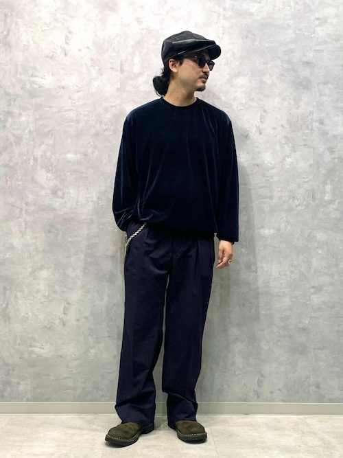 ルーズシルエット ベロア クルーネック プルオーバー / ロングシーズン着用可能 / セットアップ対応 / ユニセックス