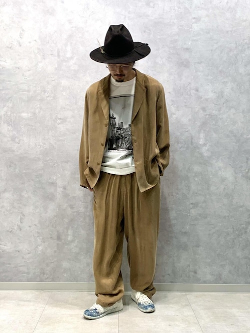 キュプラビスコース オーバーサイズ シャツジャケット / セットアップ対応 / ロングシーズン着用可能