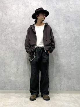 「アイテム（オールインワン・サロペット）」を使った、イケジさん（メンズ・171cm）の冬コーディネート