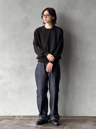 「ADAM ET ROPE'(アダムエロペ)の強撚プレーティングニットプルオーバー(ニット/セーター)」を使った、kodai kanomataさん(メンズ・172cm)の秋コーディネート