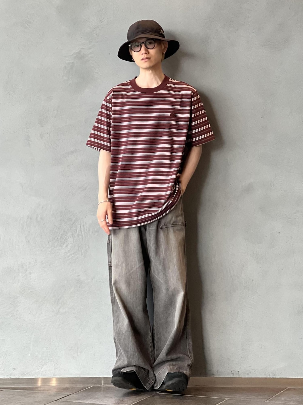 「初夏コーデ、夏コーデ」｜「LACOSTEの【LACOSTE for ADAM ET ROPE'】別注 MULTI BORDER TEE（Tシャツ/カットソー、レッド系）」を使った、kodai kanomataさん（メンズ・172cm）の夏コーディネートの1枚目の写真