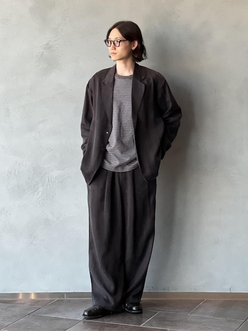 「ADAM ET ROPE'(アダムエロペ)のマルチボーダーロングTシャツ(Tシャツ/カットソー)」を使った、kodai kanomataさん(メンズ・172cm)の秋コーディネート