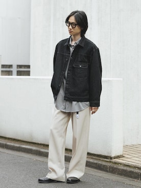 「アイテム（デニムジャケット）」を使った、kodai kanomataさん（メンズ・172cm・20代）の冬コーディネート