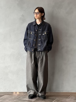 「ADAM ET ROPE'(アダムエロペ)の《別注》【Lee×MARKAWARE/リー×マーカウェア】EX101 SP DENIM JACKET(デニムジャケット)」を使った、kodai kanomataさん(メンズ・172cm)の秋コーディネート