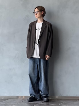 「アイテム（テーラードジャケット）」を使った、kodai kanomataさん（メンズ・172cm・20代）の夏コーディネート