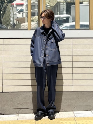 「ADAM ET ROPE'（アダムエロペ）の【NIKKE】ストレート デニム スラックス / ADAM ET ROPE' JEANS -IMAG-（デニムパンツ）」を使った、kodai kanomataさん（メンズ・172cm）の夏コーディネート